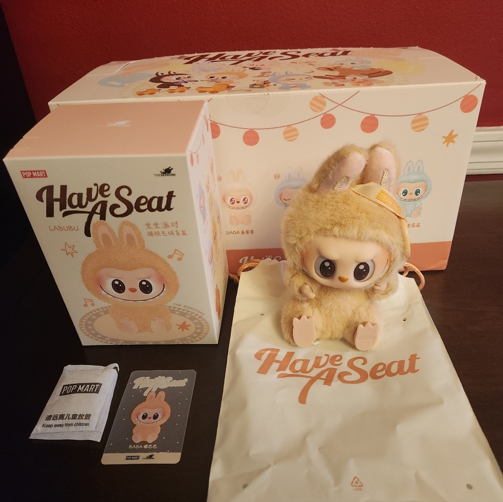 BNIB Authentic Pop Mart Labubu, Baba, Have A Seat Series